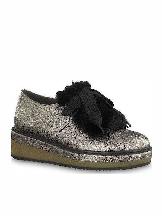 Women's Slip-On Leather Silver