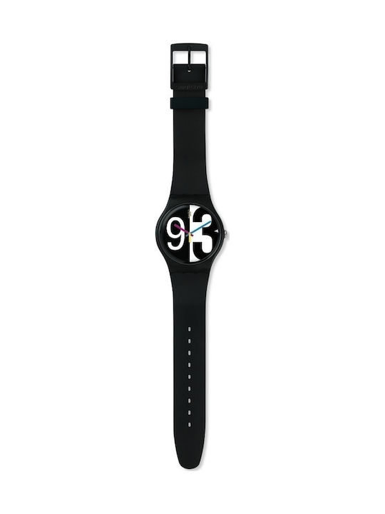 Swatch Zoomzang Watch with Black Rubber Strap