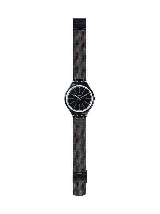 Swatch Skinotte Watch with Black Metal Bracelet