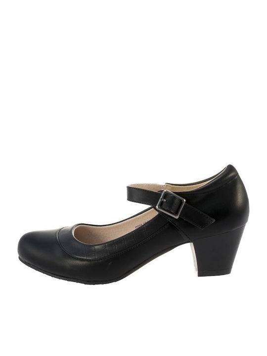 B-Soft Black Heels with Strap Y