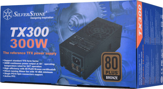 Silverstone TX300 300W Μαύρο Τροφοδοτικό Υπολογιστή Full Wired 80 Plus Bronze