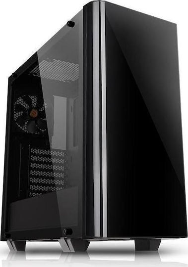 Thermaltake View 21 Tempered Glass Edition Gaming Midi Tower Κουτί Υπολογιστή με Πλαϊνό Παράθυρο Μαύρο