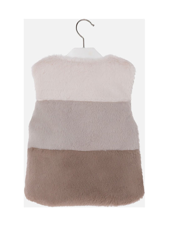 Mayoral Kids Fur Sleeveless short Beige