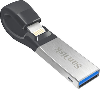 Sandisk iXpand 256GB USB 3.0 Стик с връзка Lightning & USB-A Сребрист
