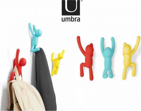 Umbra Wall Hanger Buddy Hooks Plastic Multicolour 7.6x7.6x16.5cm 3 Pieces