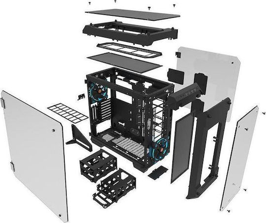 Thermaltake View 71 Tempered Glass Gaming Voller Turm Computergehäuse mit Seitenfenster Schwarz