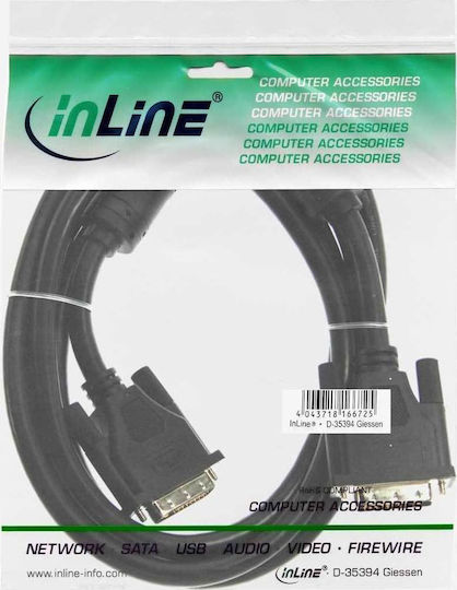 InLine Кабел DVI-I мъжки - DVI-I мъжки 3м Черен (17793)