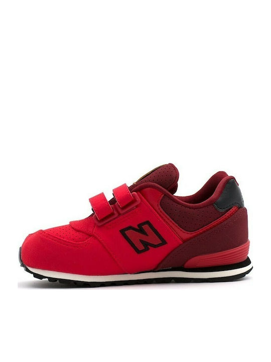 New Balance Kids Sneakers for Boys with Hoop & Loop Closure Red