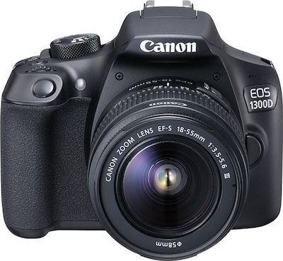 Canon DSLR Φωτογραφική Μηχανή EOS 1300D Value Up Kit (EF-S 18-55 DC IIΙ) Crop Frame