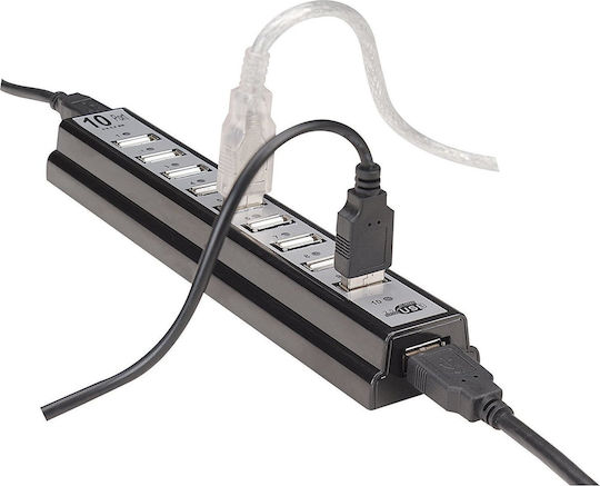 Manhattan IUSB2-HUB10 Hub 10 Θυρών USB 2.0 με σύνδεση USB-A
