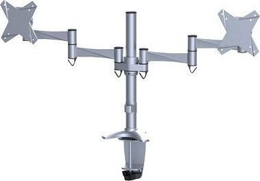 Newstar FPMA-D1330DSILVER Βάση Γραφείου για 2 Οθόνες έως 27" με Βραχίονα Ασημί