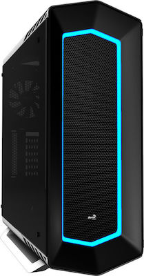 Aerocool P7-C1 Pro Геймърско бюро Midi Tower Компютърна кутия със страничен прозорец и RGB осветление Черен