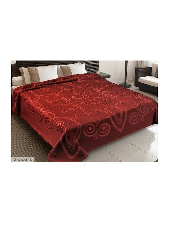 Belpla Ster 516/16 Granate Blanket Velvet Queen 220x240cm. BL-40141051616 Red