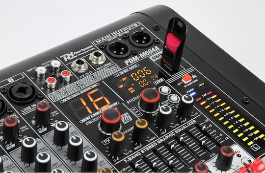 Power Dynamics PDM-M604A 172.612 Αυτοενισχυόμενη Αναλογική Κονσόλα 6.0 Καναλιών με Phantom Power & 6 Εισόδους XLR & Bluetooth