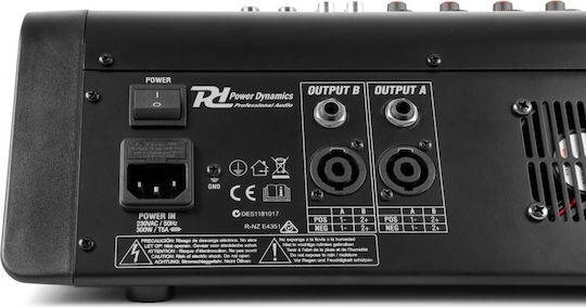 Power Dynamics PDM-M604A 172.612 Αυτοενισχυόμενη Αναλογική Κονσόλα 6.0 Καναλιών με Phantom Power & 6 Εισόδους XLR & Bluetooth