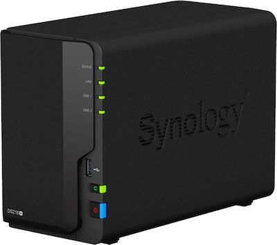 Synology DiskStation DS218+ NAS Turm mit 2 Steckplätzen für HDD/SSD