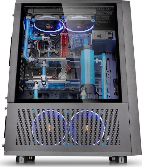 Thermaltake Core X71 Tempered Glass Edition Геймърско бюро Пълна кула Компютърна кутия със страничен прозорец Черен