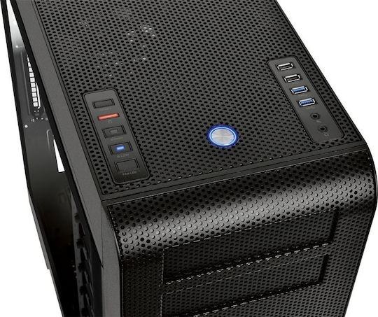 Thermaltake Core V71 Tempered Glass Edition Gaming Full Tower Κουτί Υπολογιστή με Πλαϊνό Παράθυρο και RGB Φωτισμό Μαύρο