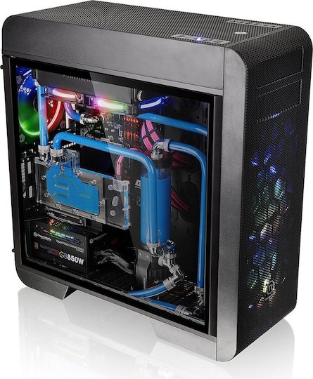 Thermaltake Core V71 Tempered Glass Edition Gaming Full Tower Κουτί Υπολογιστή με Πλαϊνό Παράθυρο και RGB Φωτισμό Μαύρο