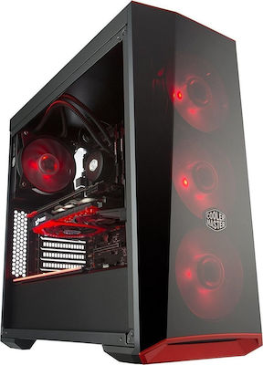 CoolerMaster MasterBox Lite 5 Midi Tower Κουτί Υπολογιστή με Πλαϊνό Παράθυρο Μαύρο