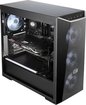 CoolerMaster MasterBox Lite 5 Midi Tower Κουτί Υπολογιστή με Πλαϊνό Παράθυρο Μαύρο