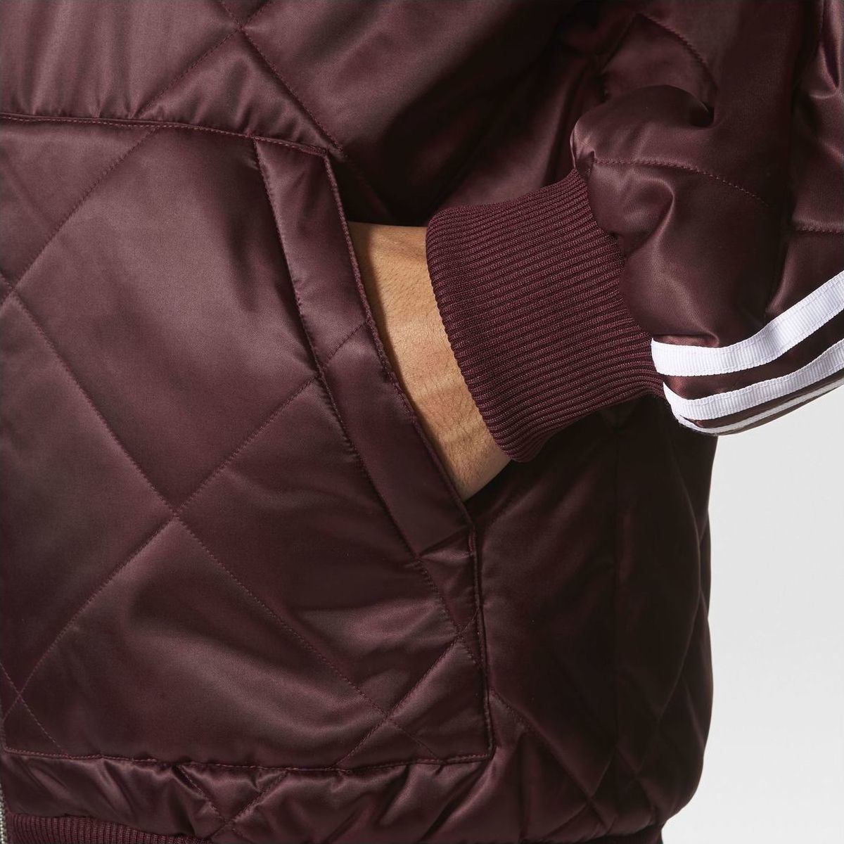 adidas sst quilted jacket maroon