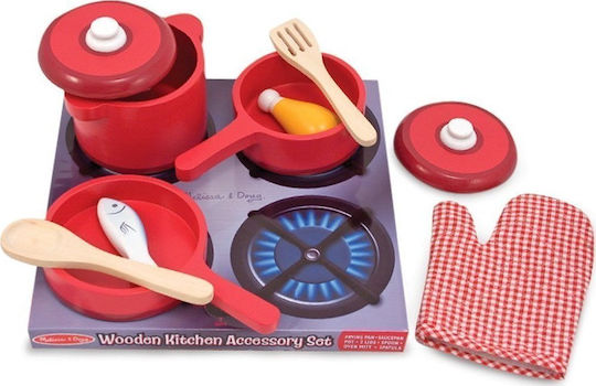 Melissa & Doug Wooden Cooking Utensils Set for Ages 3+ 8pcs