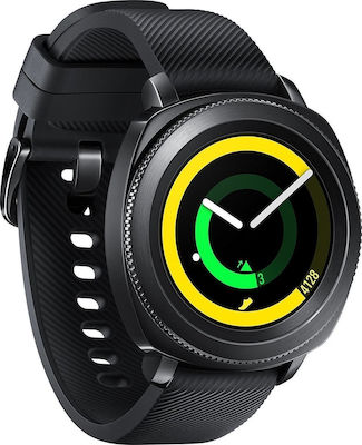 Samsung Gear Sport Aluminium 44mm Αδιάβροχο Smartwatch με Παλμογράφο (Μαύρο)