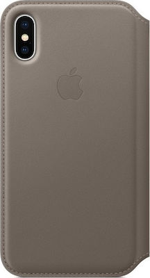 Apple Leather Folio Taupe (iPhone X)