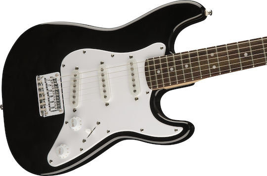 Squier Mini V2 Електрическа Китара Stratocaster с SSS Конфигурация на Пикапите Черно