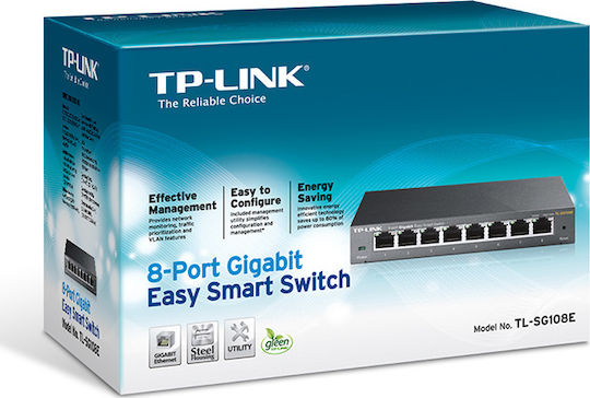 TP-LINK TL-SG108E Unmanaged L2 Switch with 8 Gigabit (1Gbps) Ethernet Ports