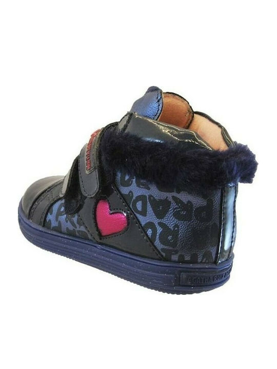 Agatha Ruiz De La Prada 111963 Blue Kids Boots with Hoop & Loop Closure Navy Blue