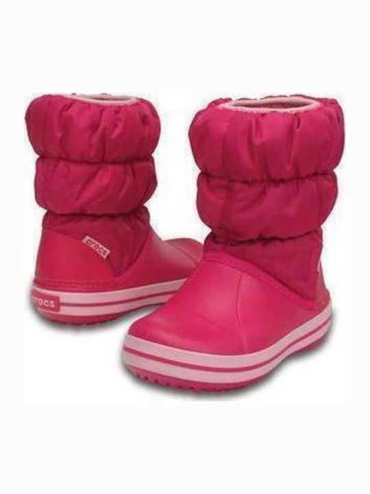 Winter Puff Anatomical Kids Snow Boots Fuchsia