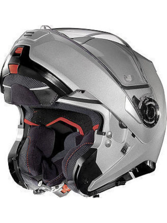 Nolan N100-5 Special N-Com Pure White Motorcycle Helmet Flip-Up ECE 22.05 1650gr with Sun Visor