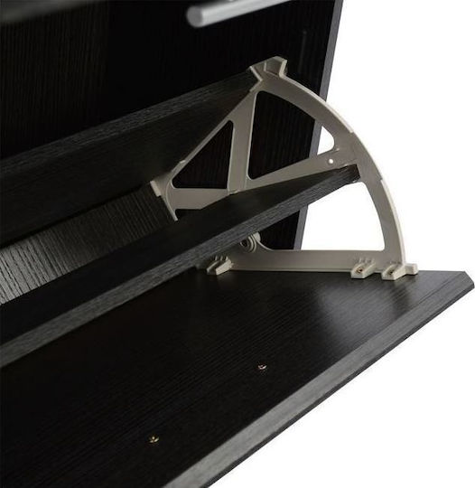 Davina Wooden Shoe Organizer with 3 Shelves Zebrano 62x24x110cm