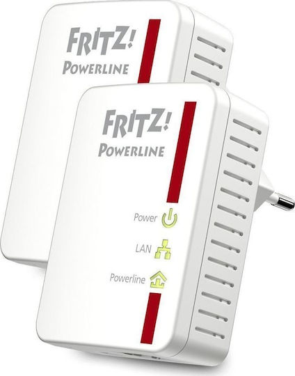 FRITZ Fritz! 510E Powerline Διπλού Kit για Ενσύρματη Σύνδεση και Θύρα Ethernet