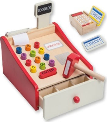 Joueco Kids Cash Register Ξύλινη Ταμειακή Μηχανή made of Wood for 3+ Years Old 80038