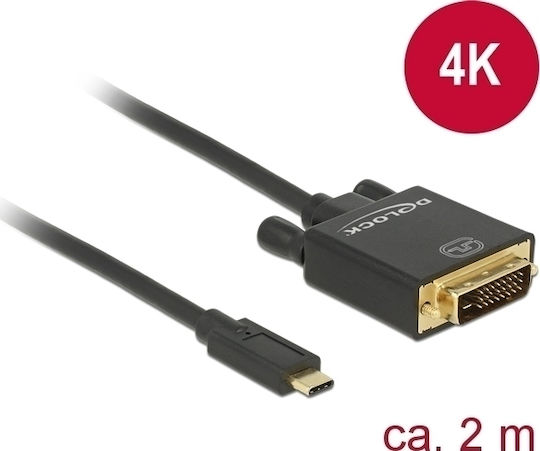 DeLock USB 3.1 Video Kabel USB Typ-C männlich - DVI-D Schwarz 2m 85321