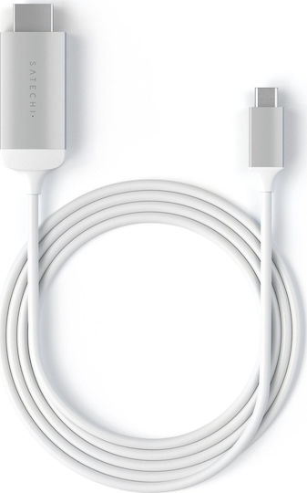 Satechi HDMI Кабел HDMI Мъжки - USB-C Мъжки 1.8м Сребрист