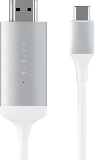 Satechi HDMI Кабел HDMI Мъжки - USB-C Мъжки 1.8м Сребрист