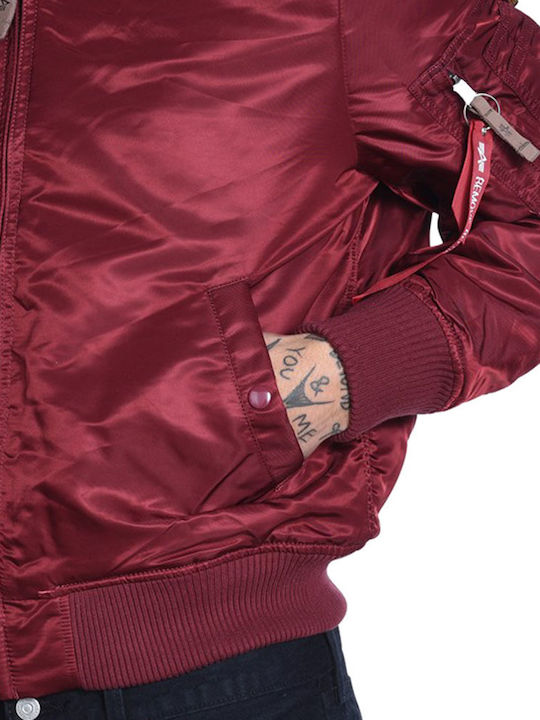 MA-1 VF 59 Men's Winter Bomber Jacket Burgundy