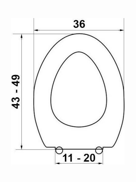 ΕΒΙΟΠ Capri 02-12 Toilettenbrille Kunststoff 52.5x35.5cm Grün