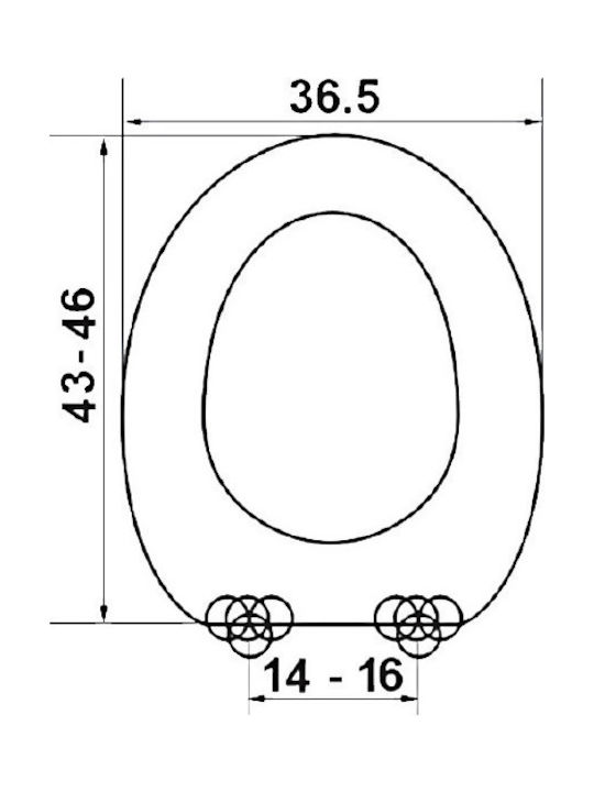 Elvit Toilettenbrille Soft-Close Bakelit 43-46x36.5cm Weiß