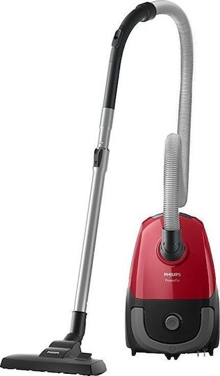 Philips PowerGo Ηλεκτρική Σκούπα 900W με Σακούλα 3lt Κόκκινη