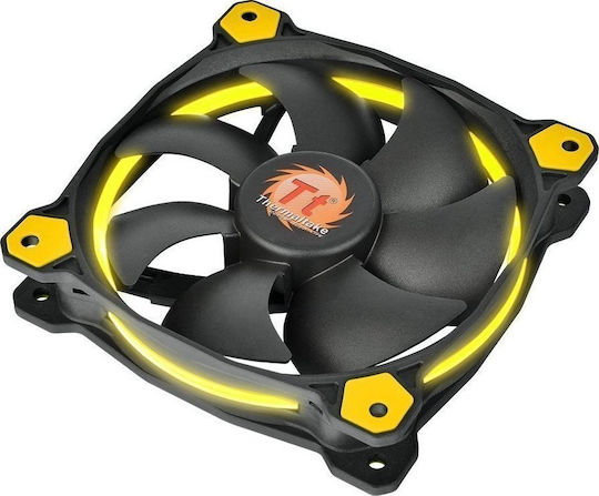 Thermaltake Riing 14 LED Yellow Case Fan 140mm (1400rpm / 51.15cfm) with Yellow Lighting and 3-Pin Connection