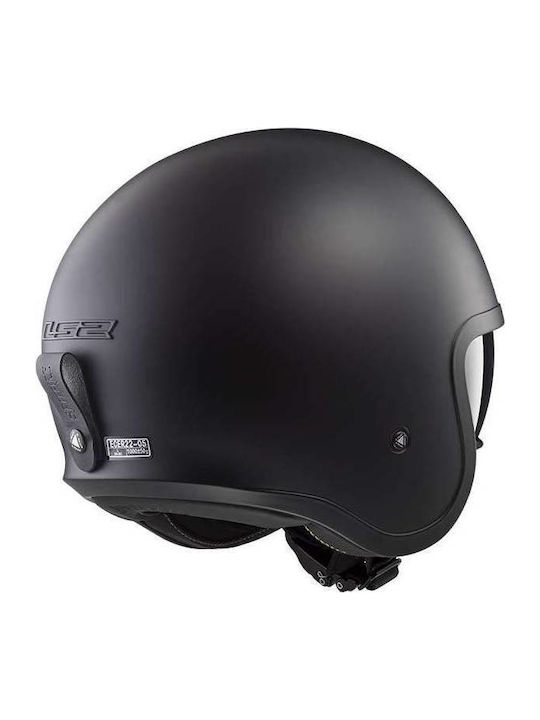 LS2 Spitfire OF599 Solid Jet Helmet with Sun Visor 1100gr Matt Black