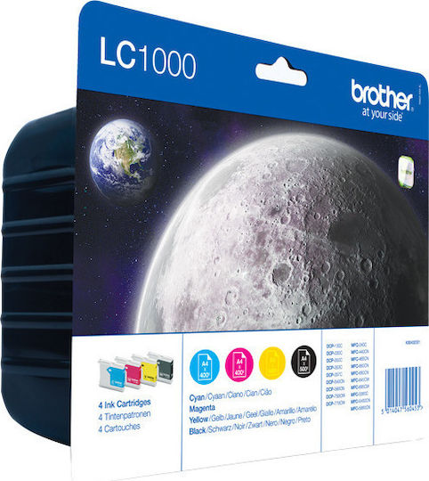 Brother LC1000 Multipack High Yield Original Pack of InkJet Printer Inks Multiple (Color) (LC-1000VALBP)