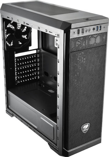 Cougar MX330-G Midi Tower Κουτί Υπολογιστή με Πλαϊνό Παράθυρο Μαύρο