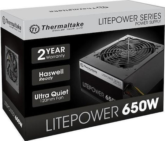 Thermaltake Litepower 650W Μαύρο Τροφοδοτικό Υπολογιστή Full Wired