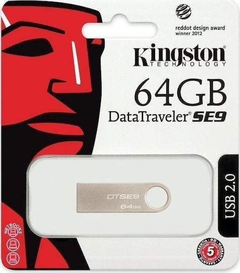 Kingston DataTraveler SE9 64GB USB 2.0 Stick Silver